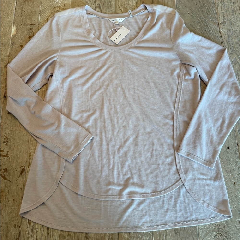 Rebecca Taylor Light Lavender Long Sleeve V-Neck Tunic